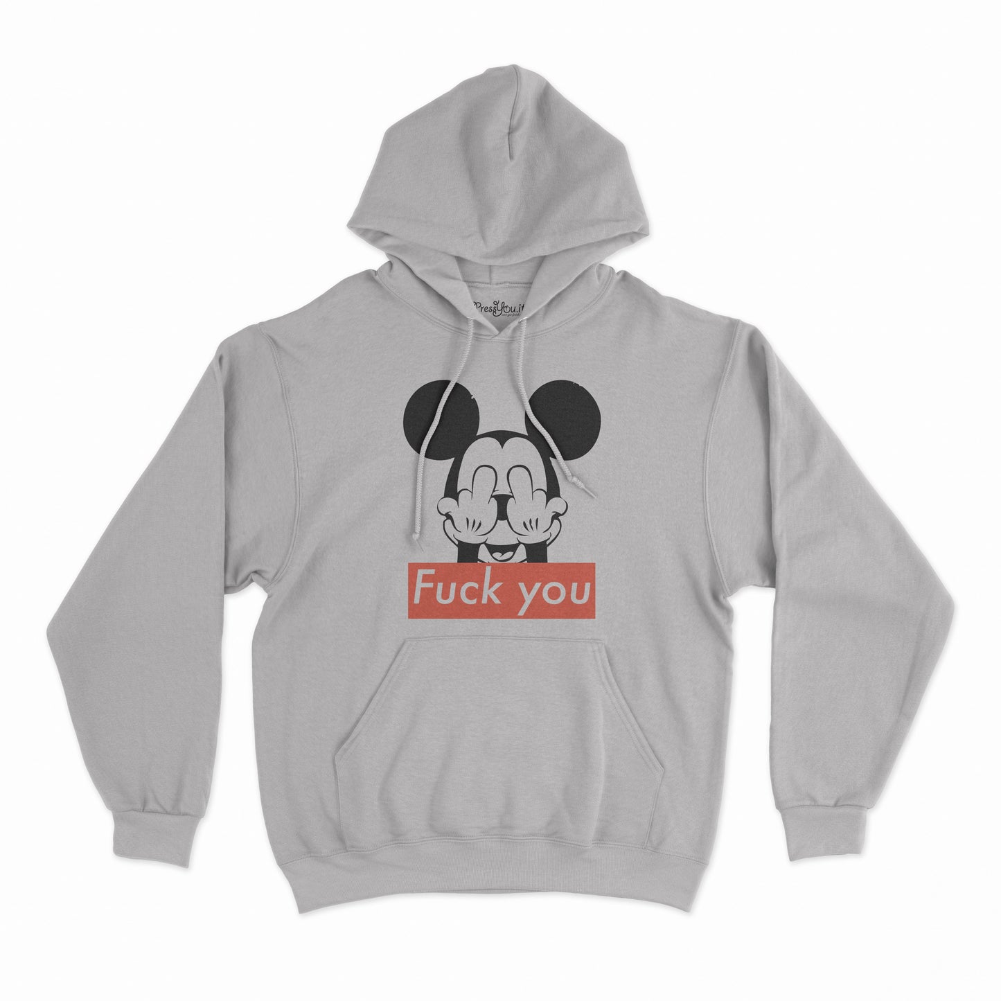 felpa con cappuccio unisex- topo fuck you