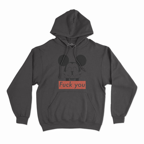 felpa con cappuccio unisex- topo fuck you