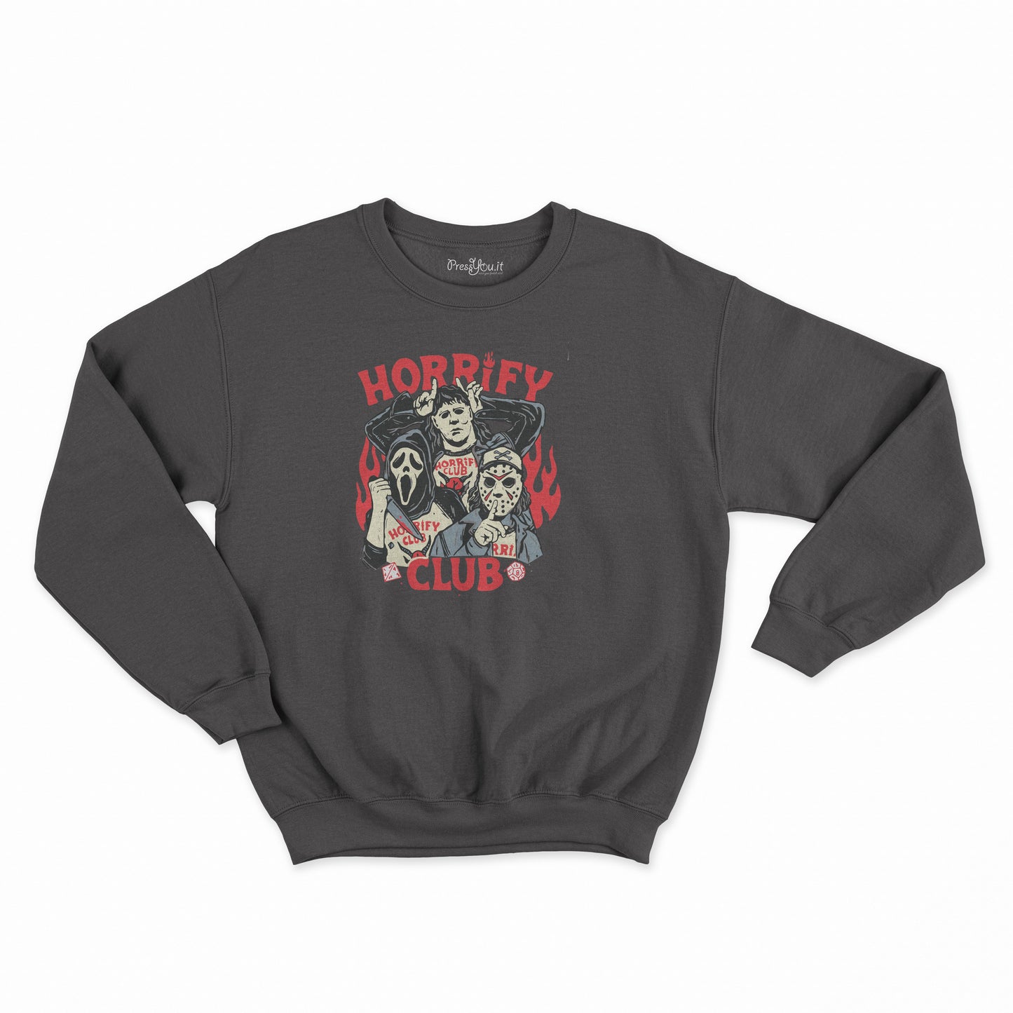 felpa girocollo unisex- fire club horrify