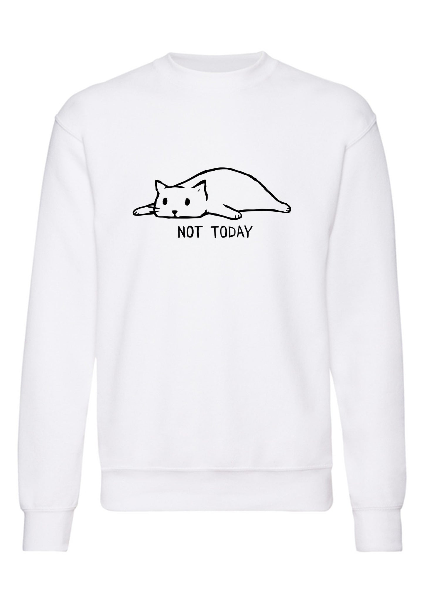 felpa girocollo unisex- not today cat