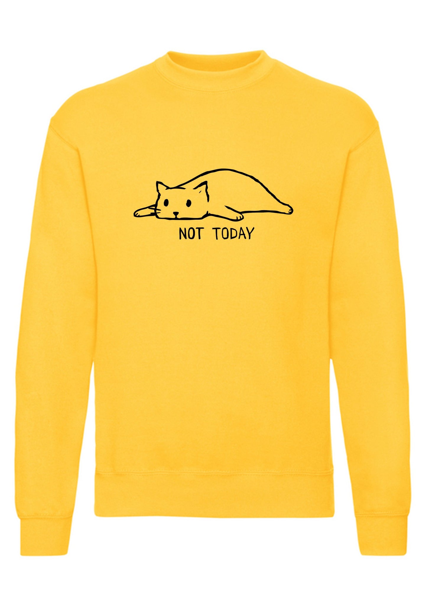 felpa girocollo unisex- not today cat