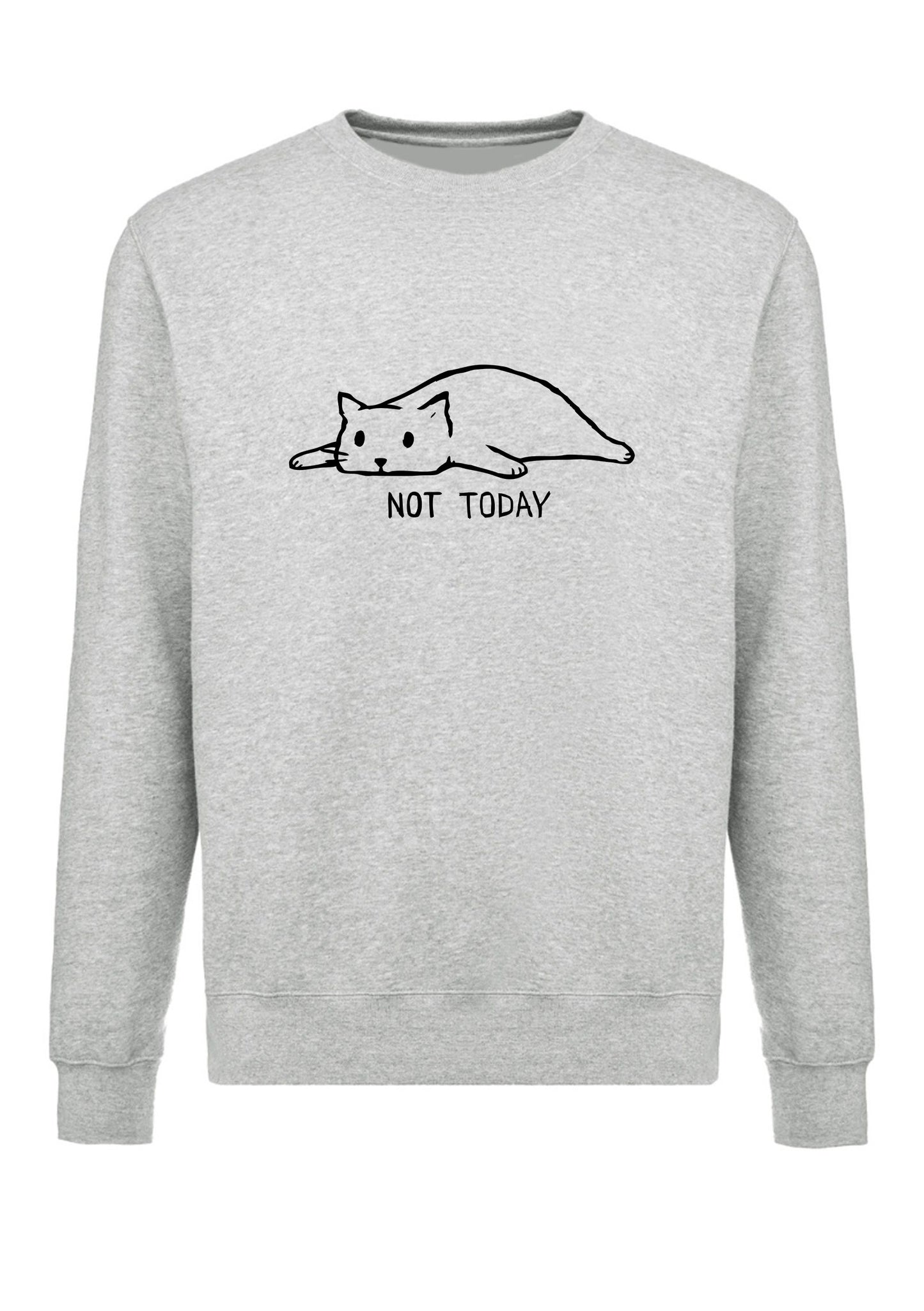 felpa girocollo unisex- not today cat