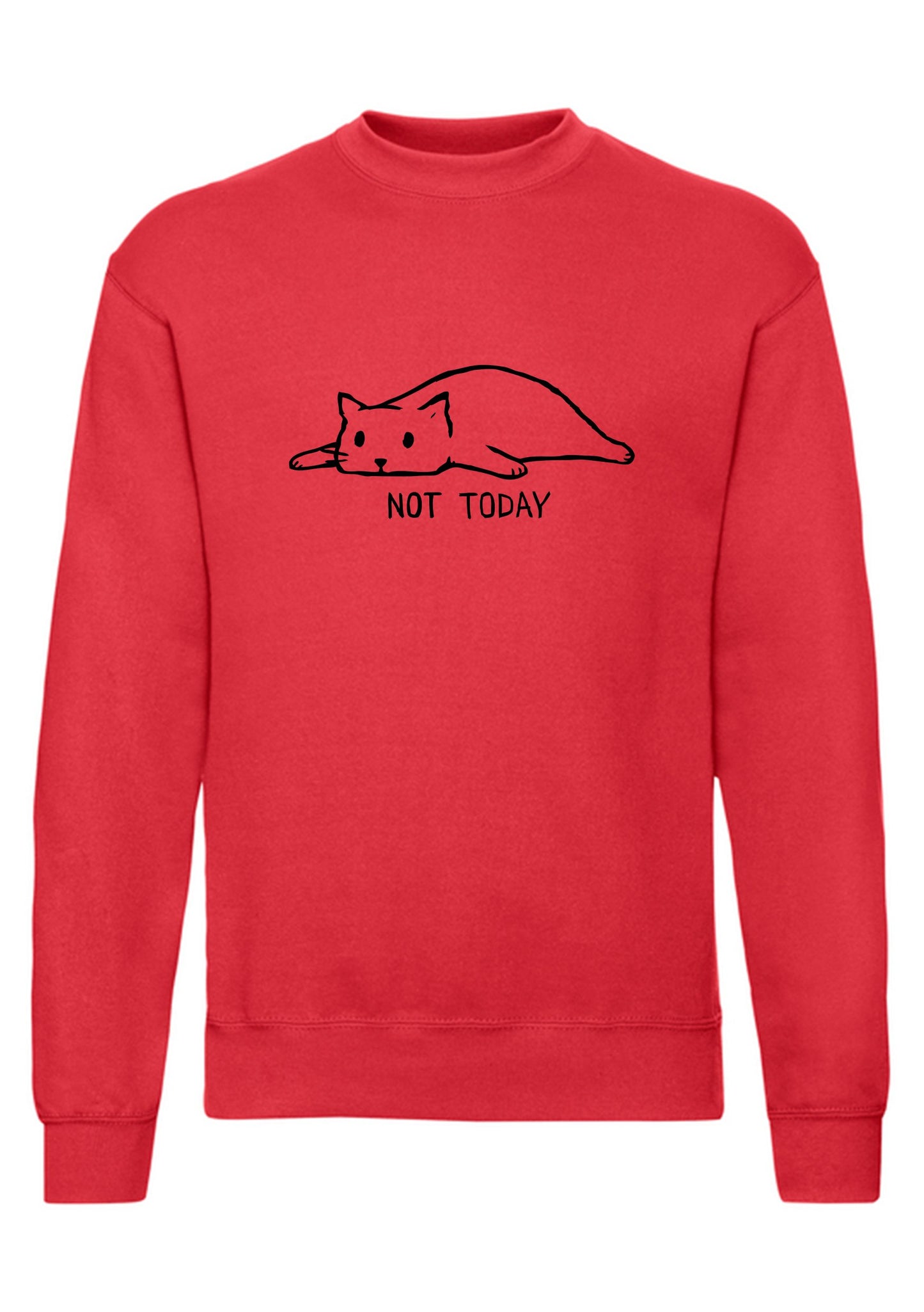 felpa girocollo unisex- not today cat