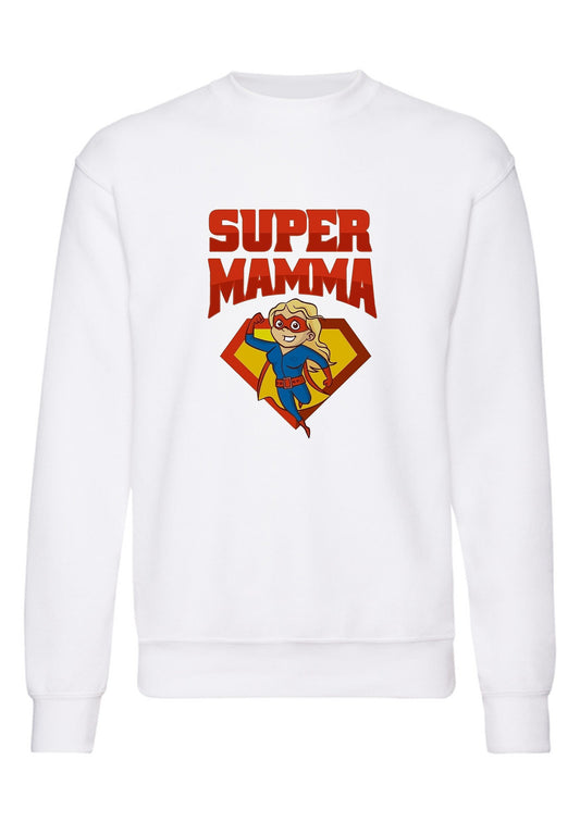 felpa girocollo unisex- super mamma