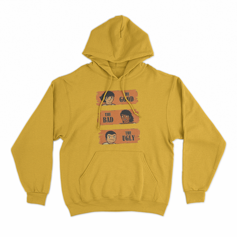 felpa cappuccio unisex- il buono il brutto e il cattivo cartoon manga