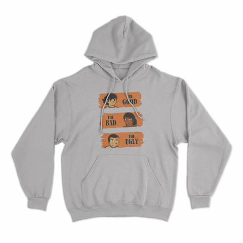 felpa cappuccio unisex- il buono il brutto e il cattivo cartoon manga