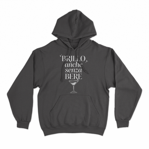 felpa cappuccio unisex- brillo anche senza bere
