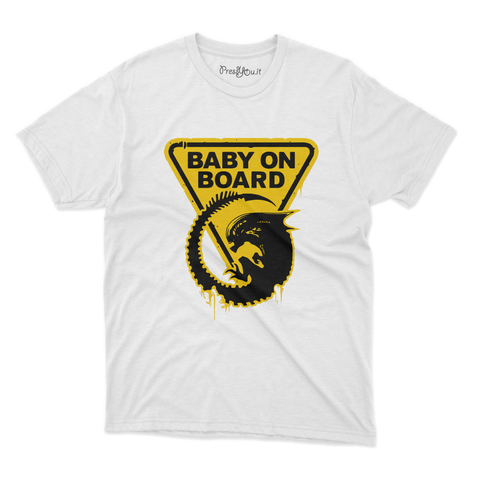 maglietta t-shirt- baby on borad alieno