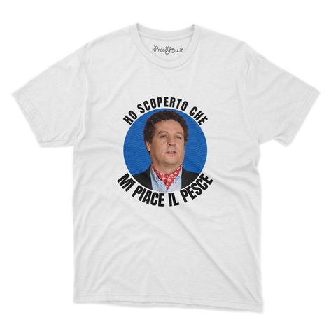 Maglietta ironica " ho capito che mi piace il pesce " film italiano - idea regalo