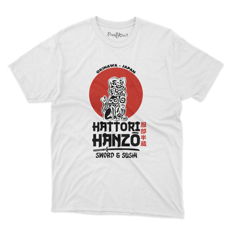 maglietta t-shirt- hanzo sword & sushi nero
