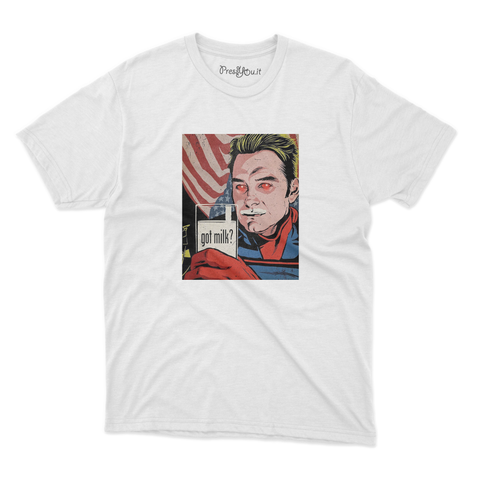 maglietta t-shirt- go milk eroe