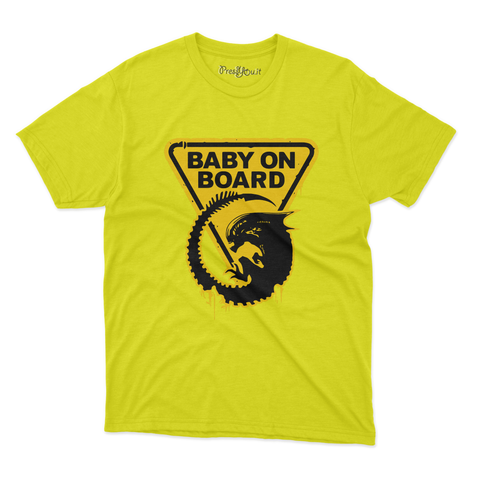 maglietta t-shirt- baby on borad alieno