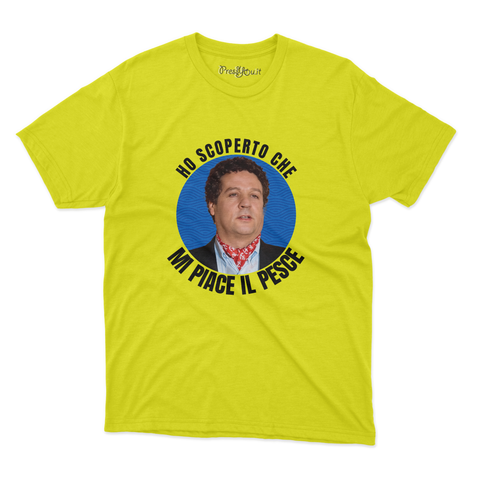 Maglietta ironica " ho capito che mi piace il pesce " film italiano - idea regalo