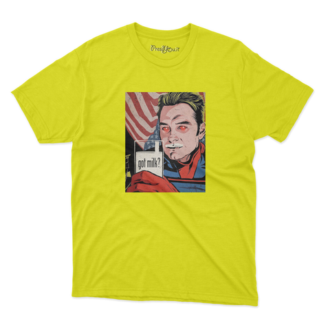 maglietta t-shirt- go milk eroe