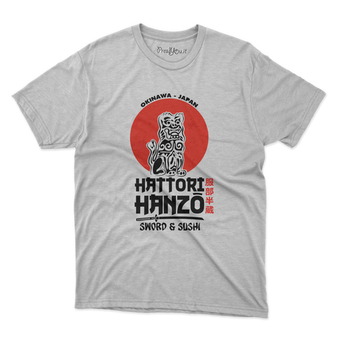 maglietta t-shirt- hanzo sword & sushi nero