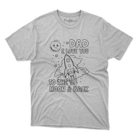 maglietta t-shirt- ti amo papa fino alla luna e indietro festa del papà