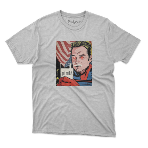 maglietta t-shirt- go milk eroe