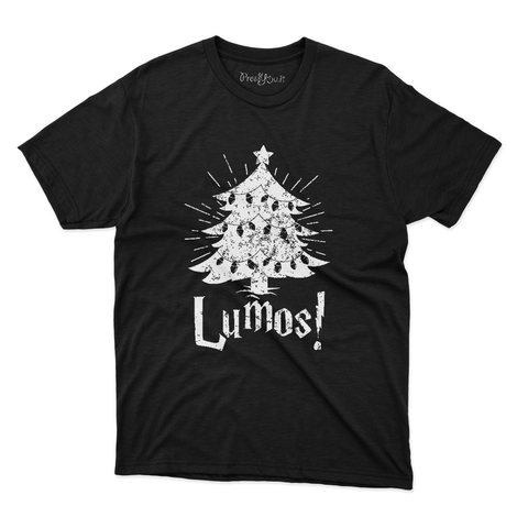 maglietta t-shirt- lumos albero di natale