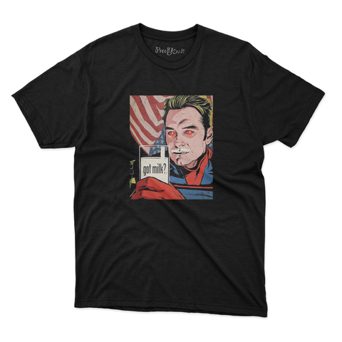 maglietta t-shirt- go milk eroe