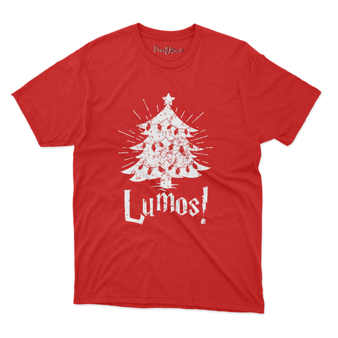 maglietta t-shirt- lumos albero di natale