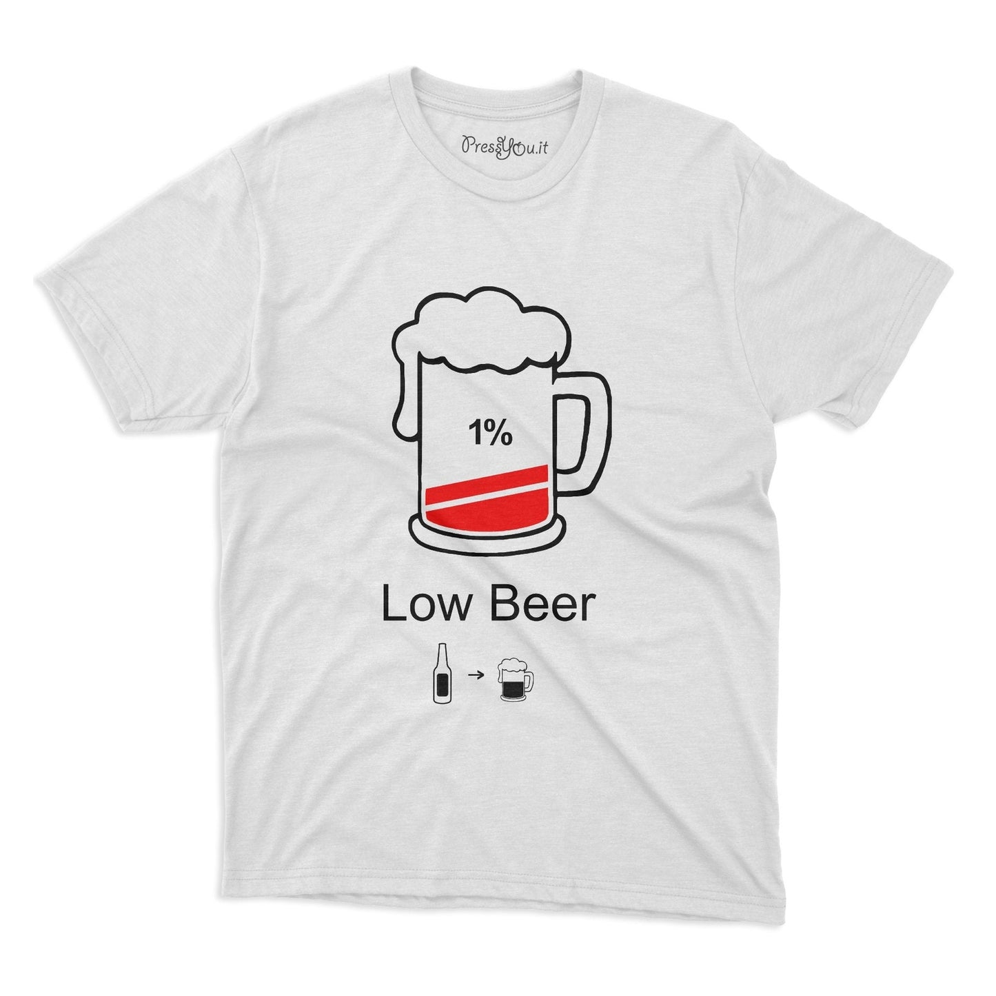 maglietta t-shirt- low beer ricaricare birra