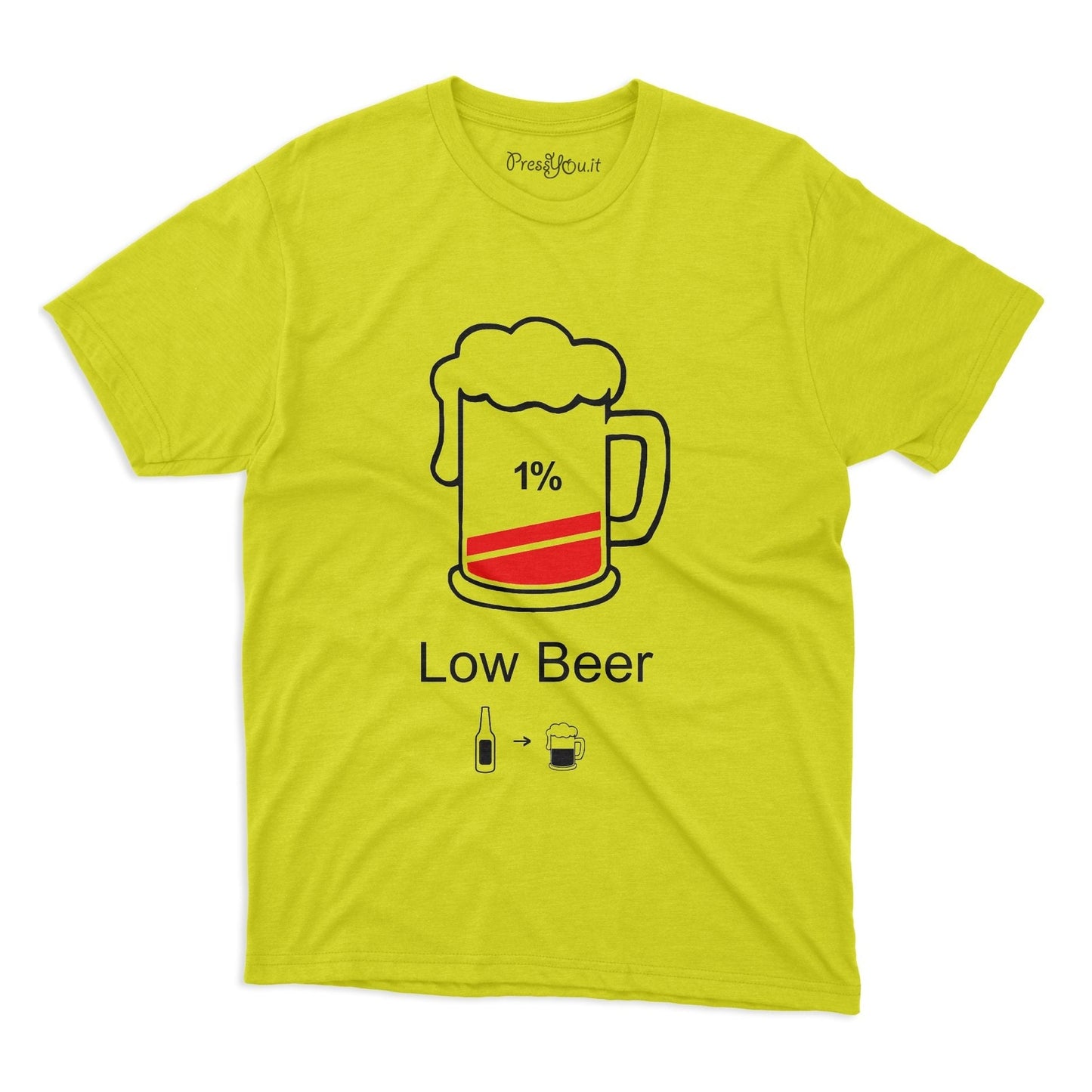 maglietta t-shirt- low beer ricaricare birra