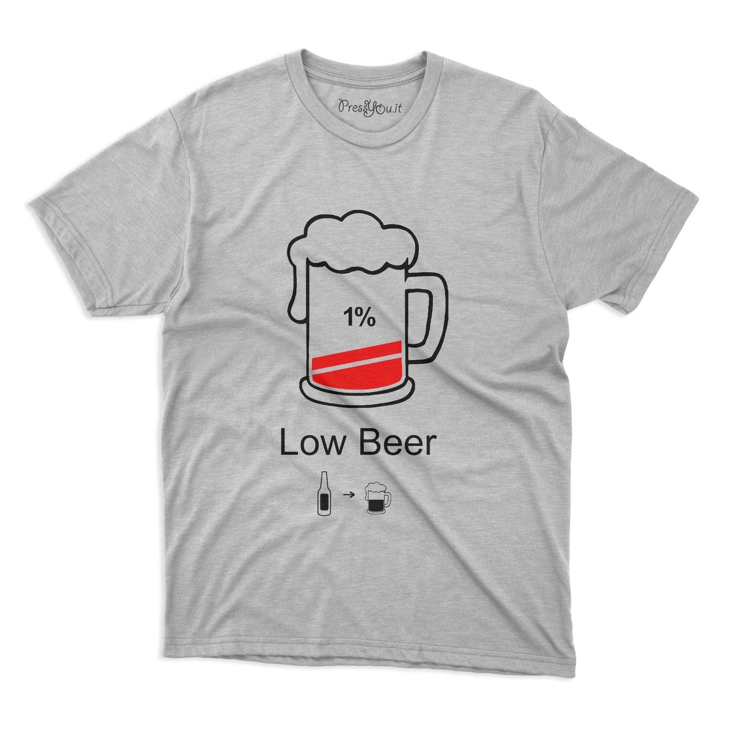 maglietta t-shirt- low beer ricaricare birra