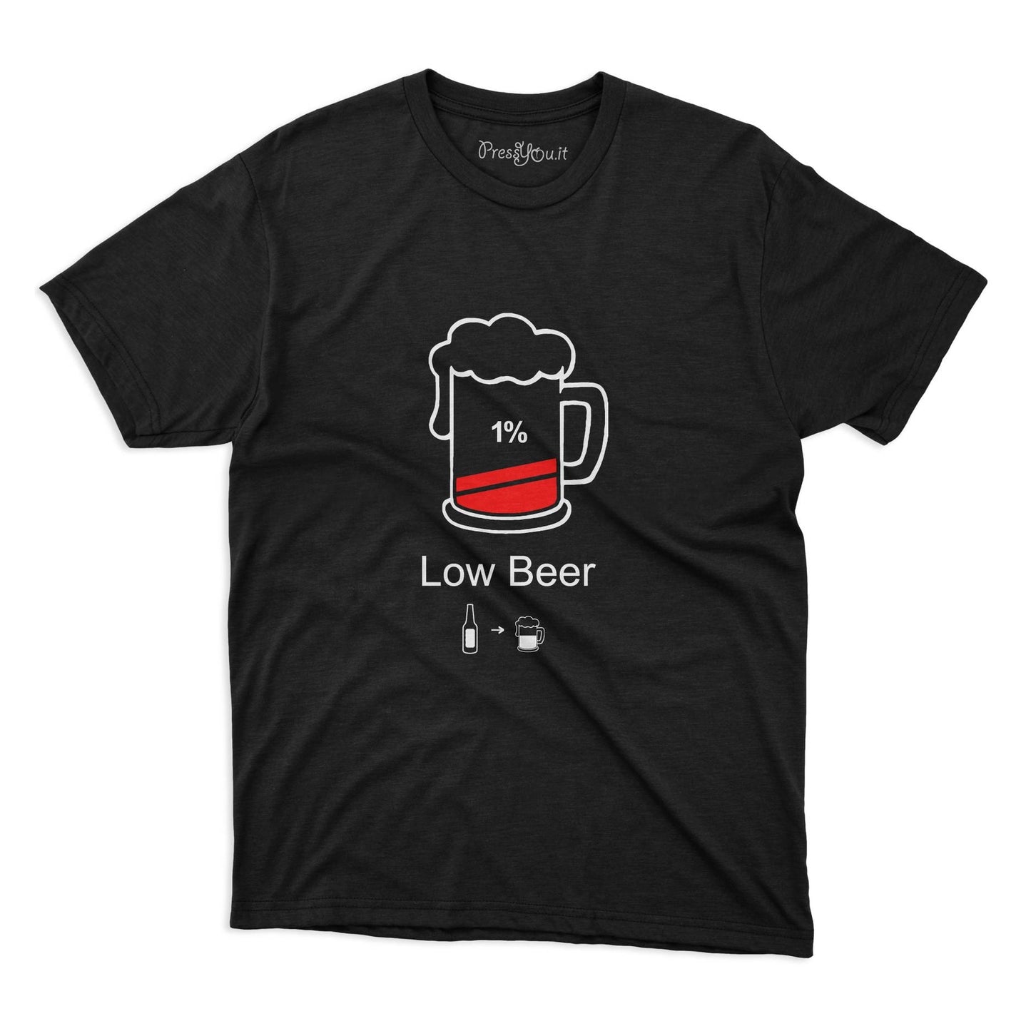 maglietta t-shirt- low beer ricaricare birra