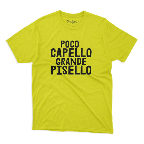 maglietta t-shirt- scritta poco capello grande pisello