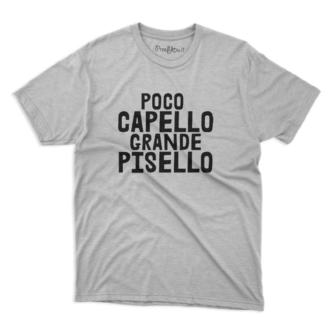 maglietta t-shirt- scritta poco capello grande pisello