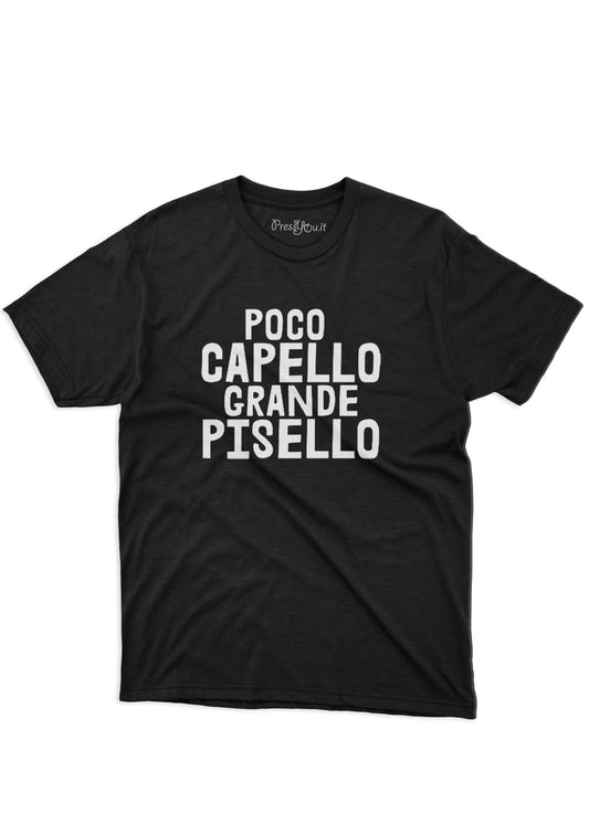 maglietta t-shirt- scritta poco capello grande pisello