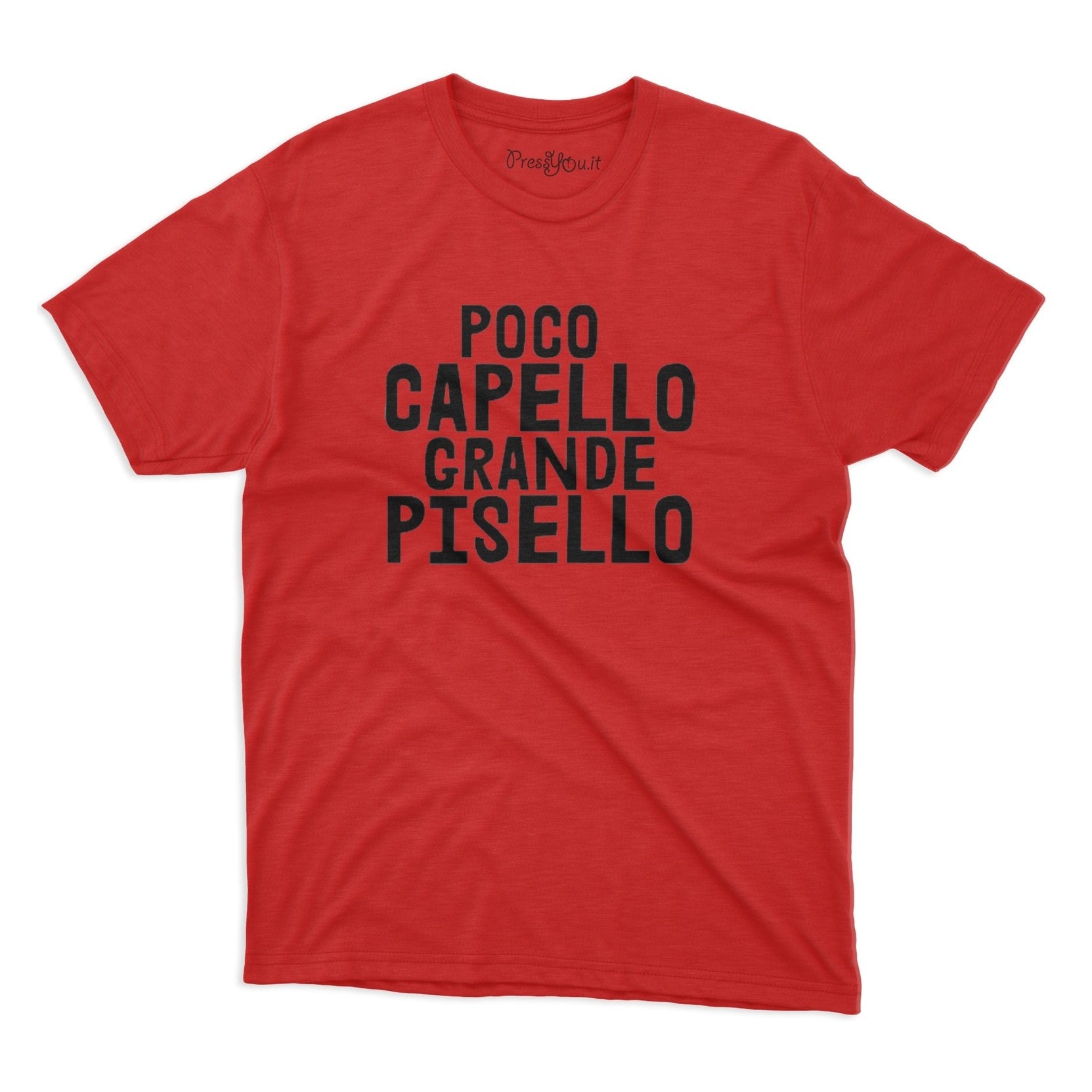 maglietta t-shirt- scritta poco capello grande pisello – PressYou.shop