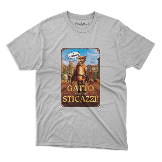 maglietta t-shirt- il gatto con gli sticazzi