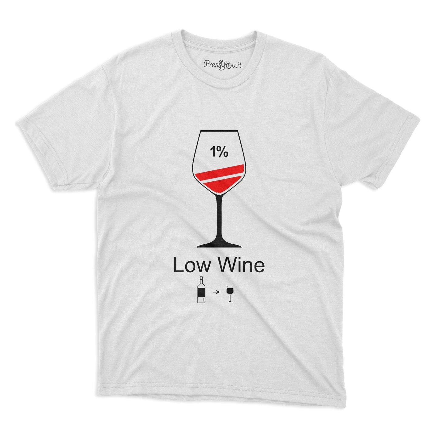 maglietta t-shirt- low wine ricaricare vino