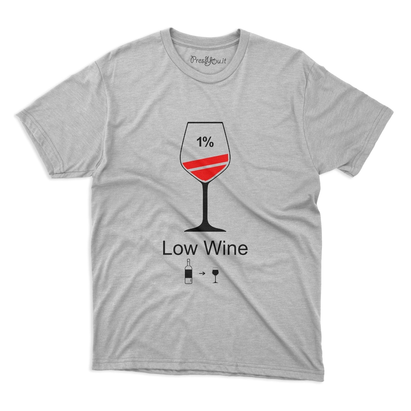 maglietta t-shirt- low wine ricaricare vino – - Main Image