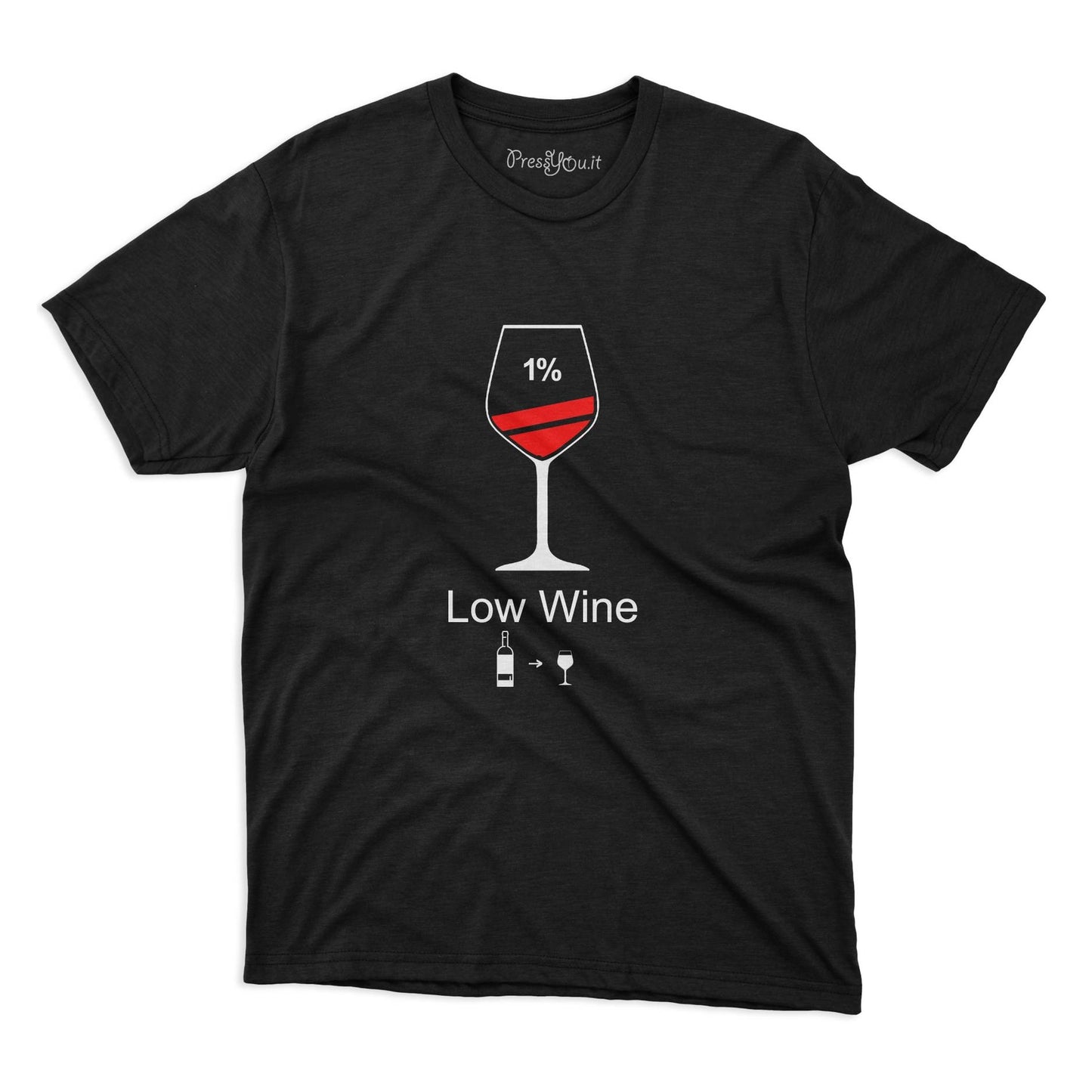 maglietta t-shirt- low wine ricaricare vino