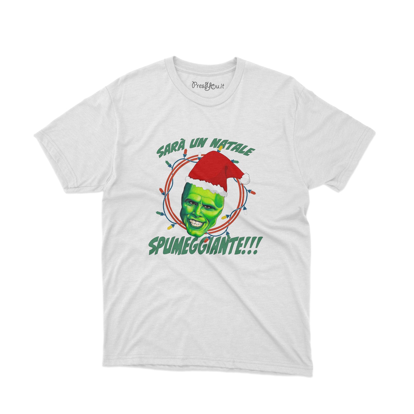 maglietta t-shirt-natale spumeggiante maschera