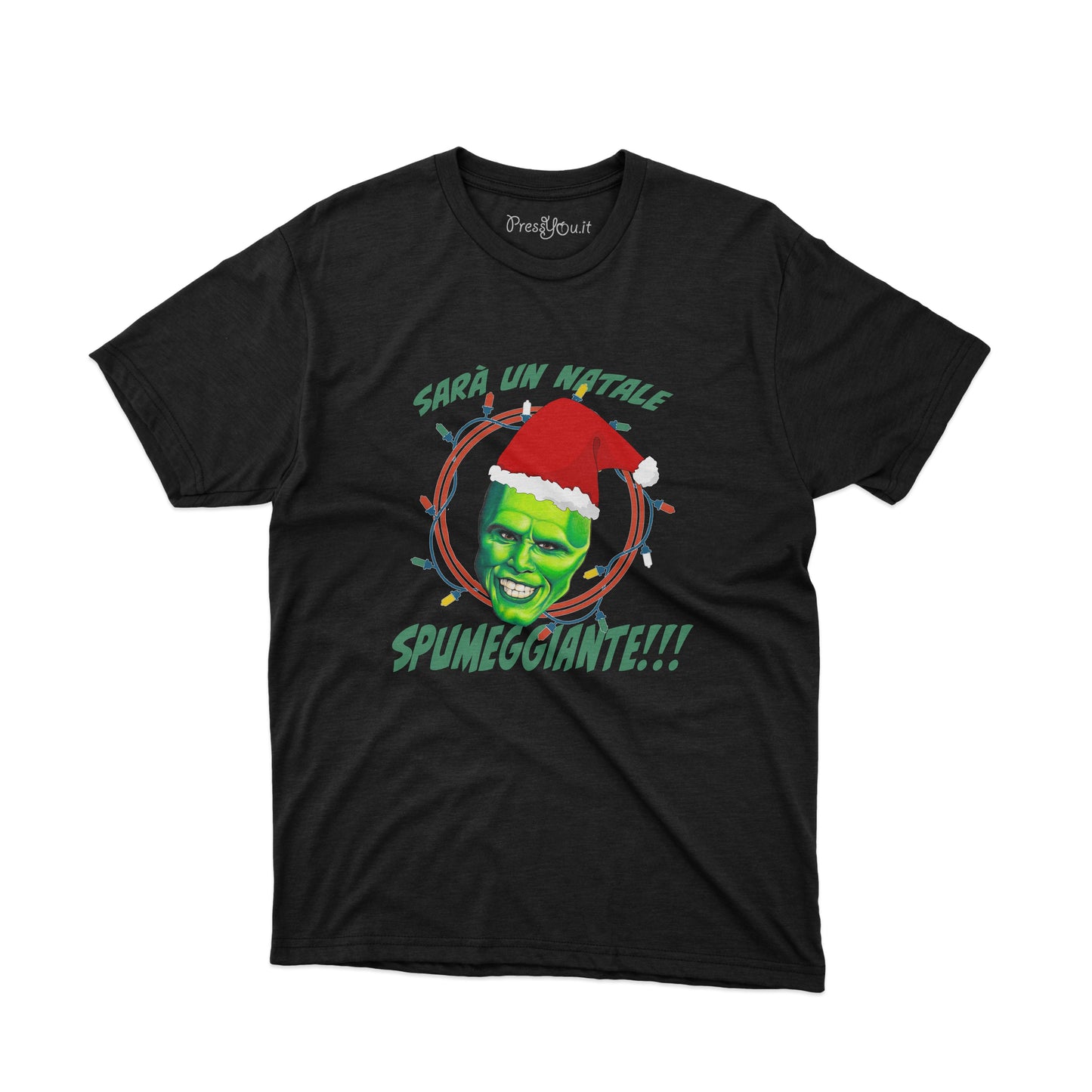 maglietta t-shirt-natale spumeggiante maschera