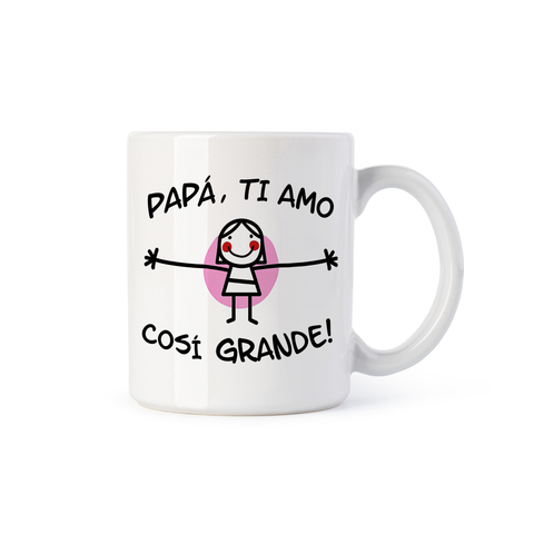 tazza Mug- papà ti amo così grande bambina festa del papà
