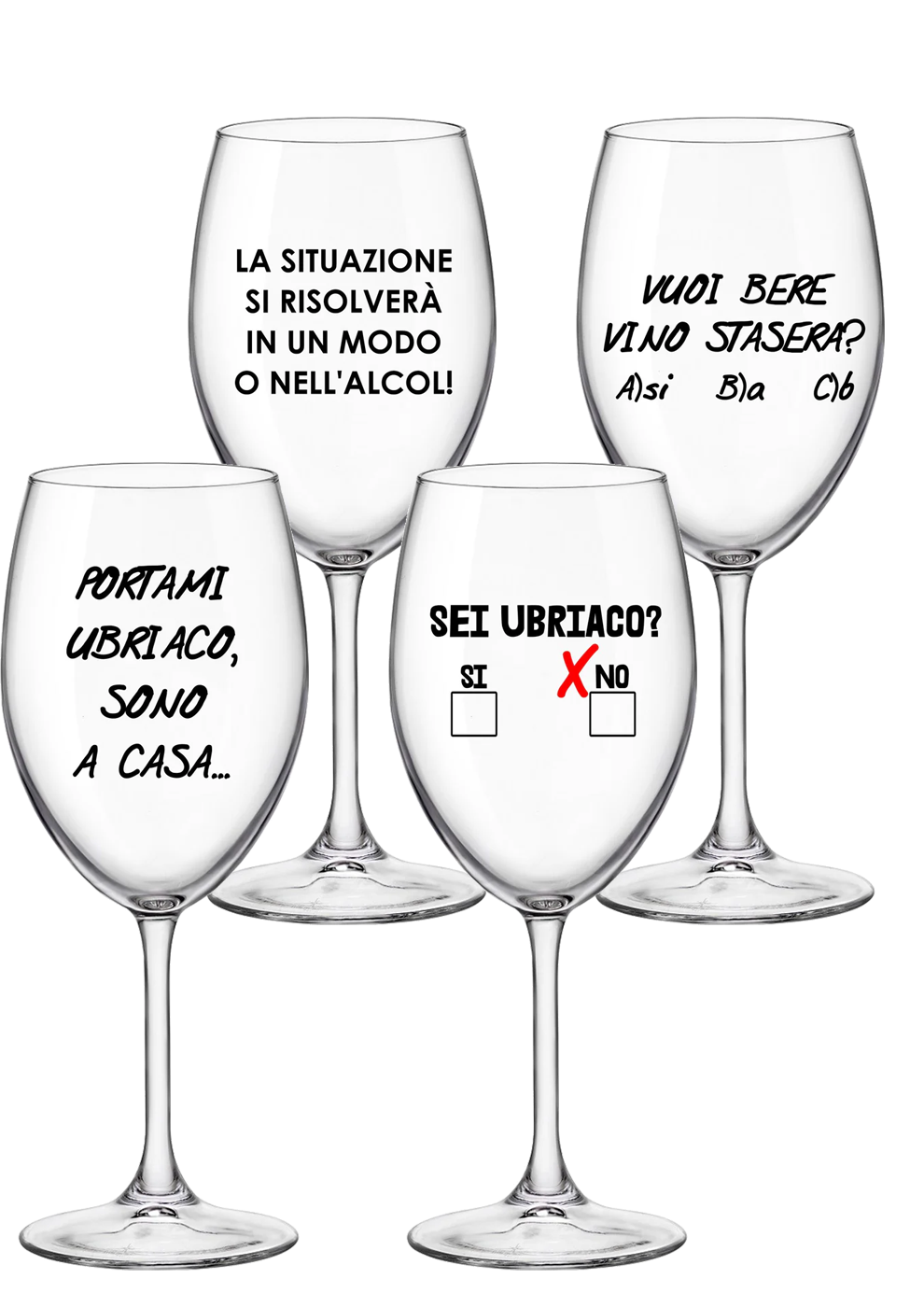 Set di 4 calici - Problemi di alcol