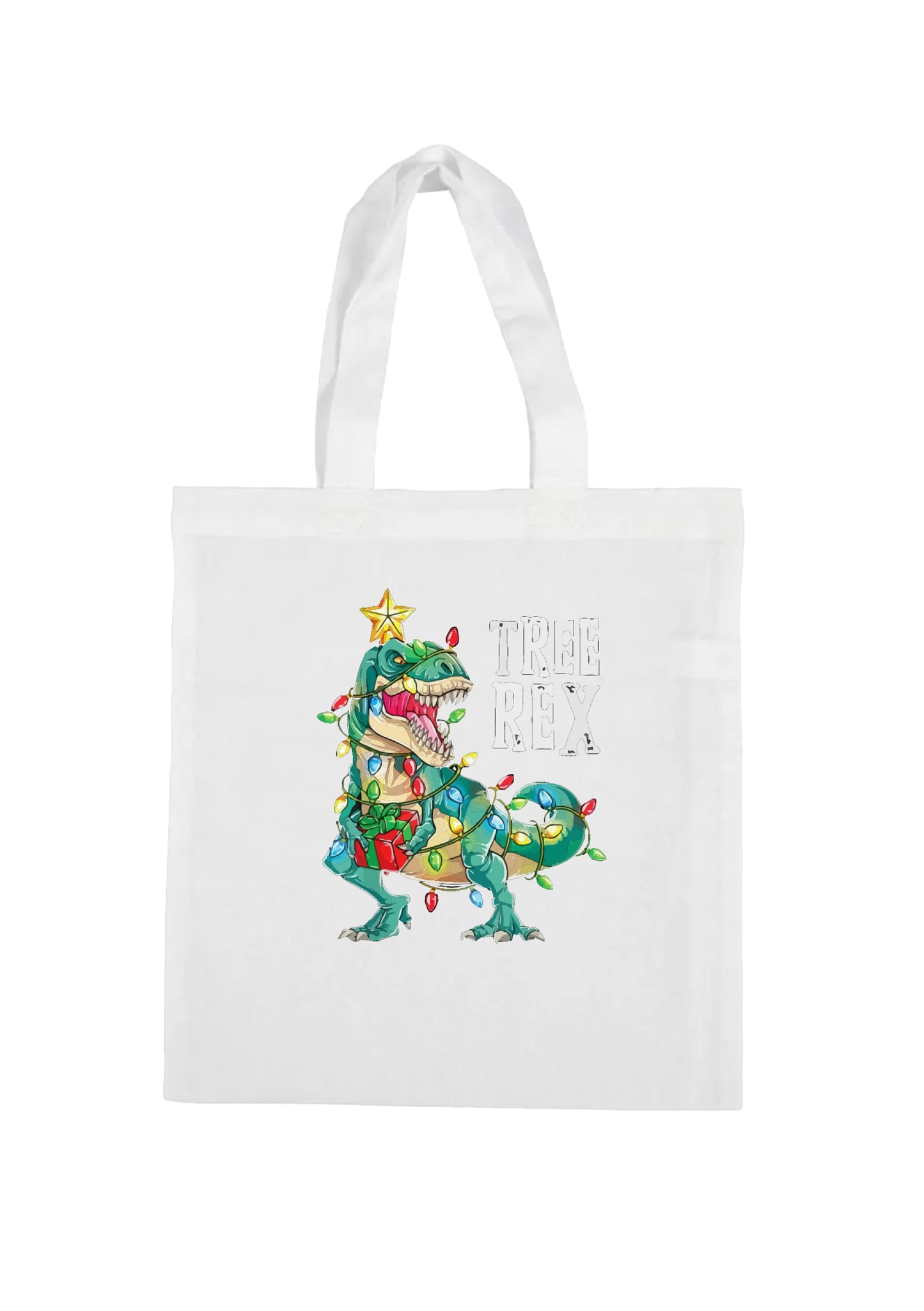 shopping bag- tree rex dinosaurs christmas bag