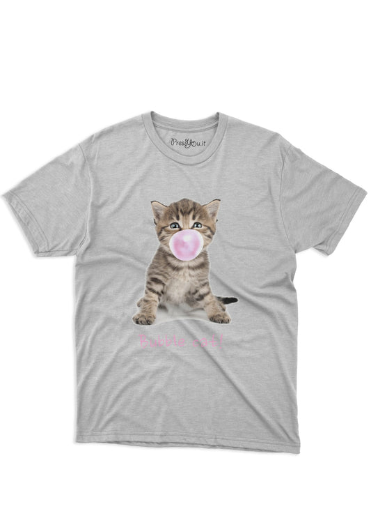 maglietta t-shirt- gatto bubble cat