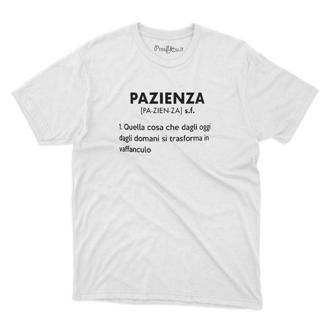 maglietta t-shirt-pazienza dizionario