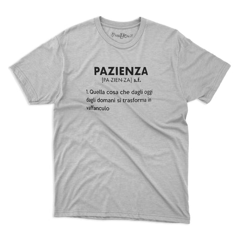 maglietta t-shirt-pazienza dizionario