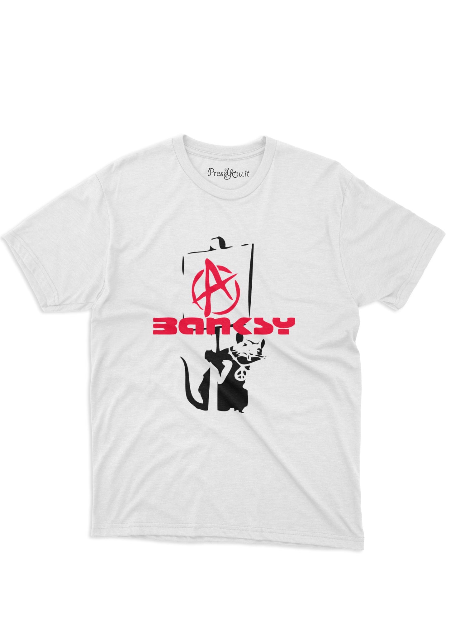 maglietta t-shirt- banksy topo anarchico