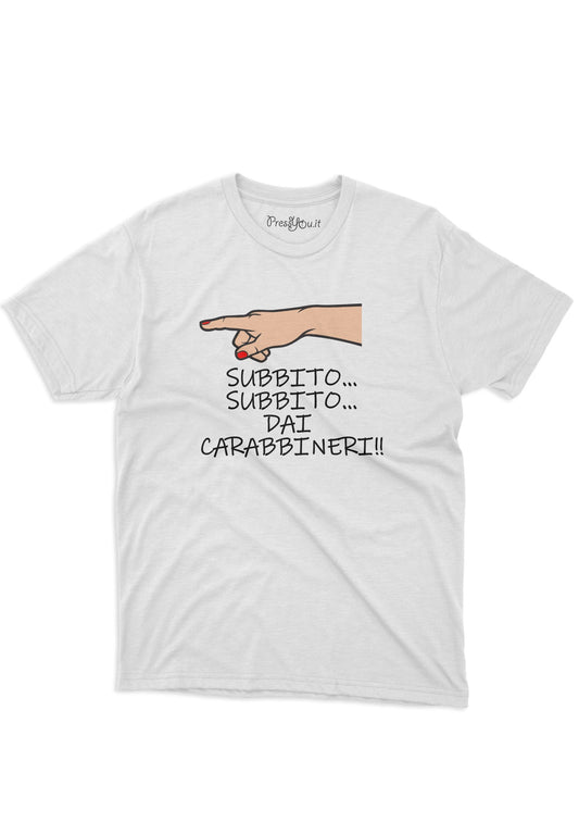 maglietta t-shirt-meme influencer subbito dai carabbineri