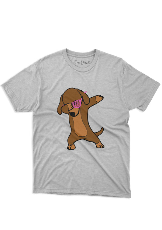 maglietta t-shirt- bassotto cane dab