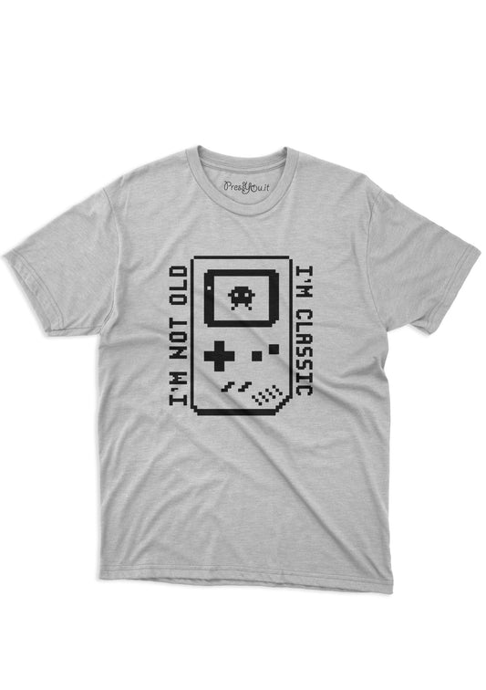 maglietta t-shirt- videogame console portatile i m not old i m classic