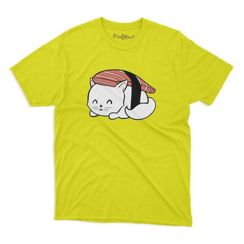 maglietta t-shirt- gatto sushi