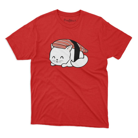 maglietta t-shirt- gatto sushi